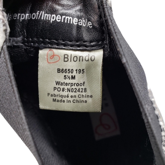 Blondo | NWOT Waterproof Leather Cream Snake Print Ankle Booties Women's 5.5 - Picture 11 of 14